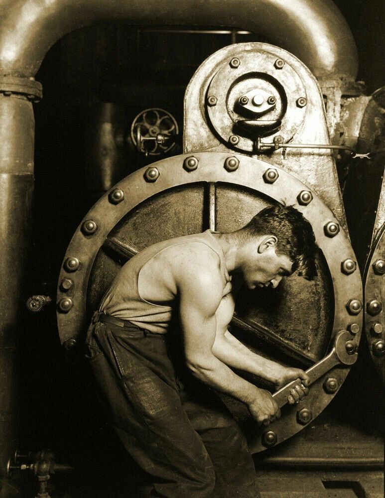 1921 Steamfitter At Work Old Retro Vintage Keychain Picture Reprint