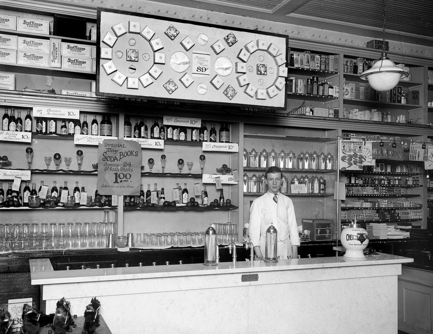 1922 Soda Fountain Peoples Drug Dc Old Vintage Retro Photo Reprint