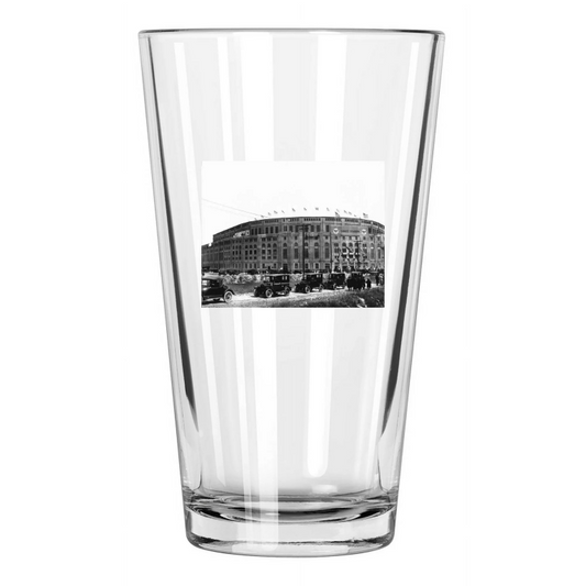 1923 New York Yankees Stadium Photo Opening Day Pint Beer Drinking Glass