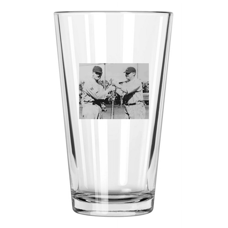 1924 Babe Ruth And Walter Johnson Barnstorming Tour Pint Beer Drinking Glass