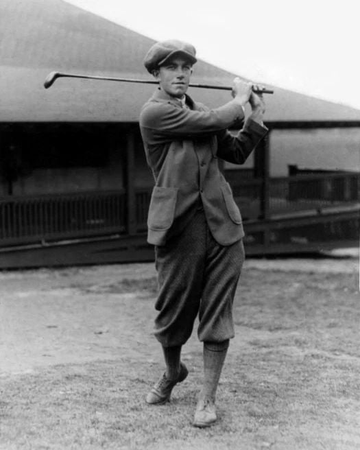 1924 Pro Golfer Johnny Farrell Glossy Photo Swing Print Poster
