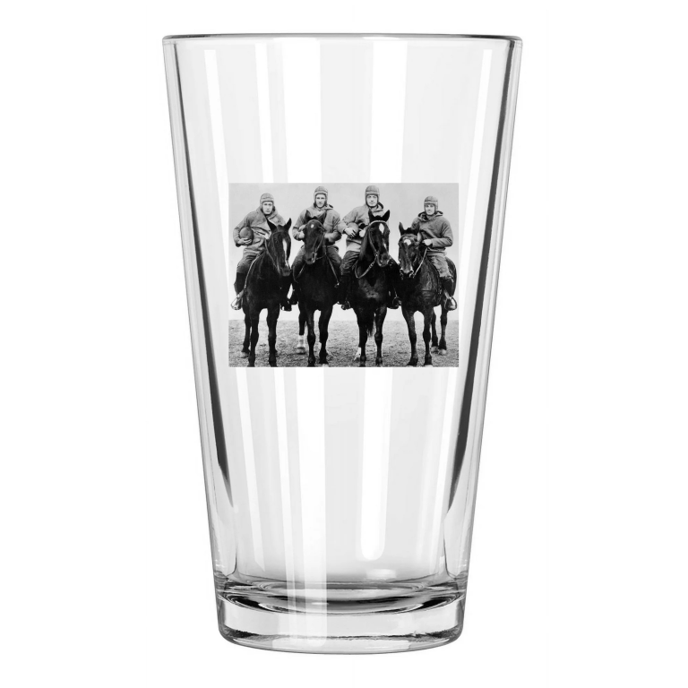 1924 The Four Horsemen Of Notre Dame Photo Irish Pint Beer Drinking Glass
