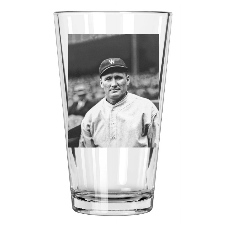 1924 Washington Senators Walter Johnson Photo Hof 36 Pint Beer Drinking Glass