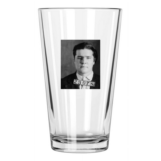 1925 Bank Robber Pretty Boy Floyd Criminal Mugshot Pint Beer Drinking Glass