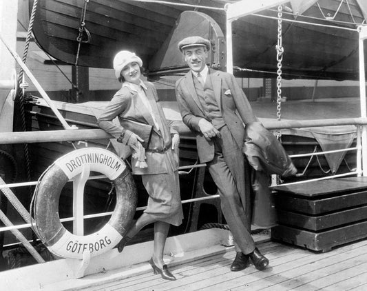 1925 Greta Garbo Mauritz Stiller Boarding Ss Drottningholm Picture Keychain