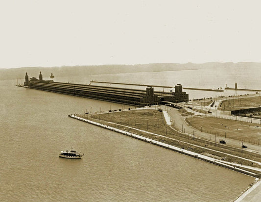 1925 Municipal Pier Chicago Illinois Old Vintage Reprint 300 Piece Jigsaw Puzzle