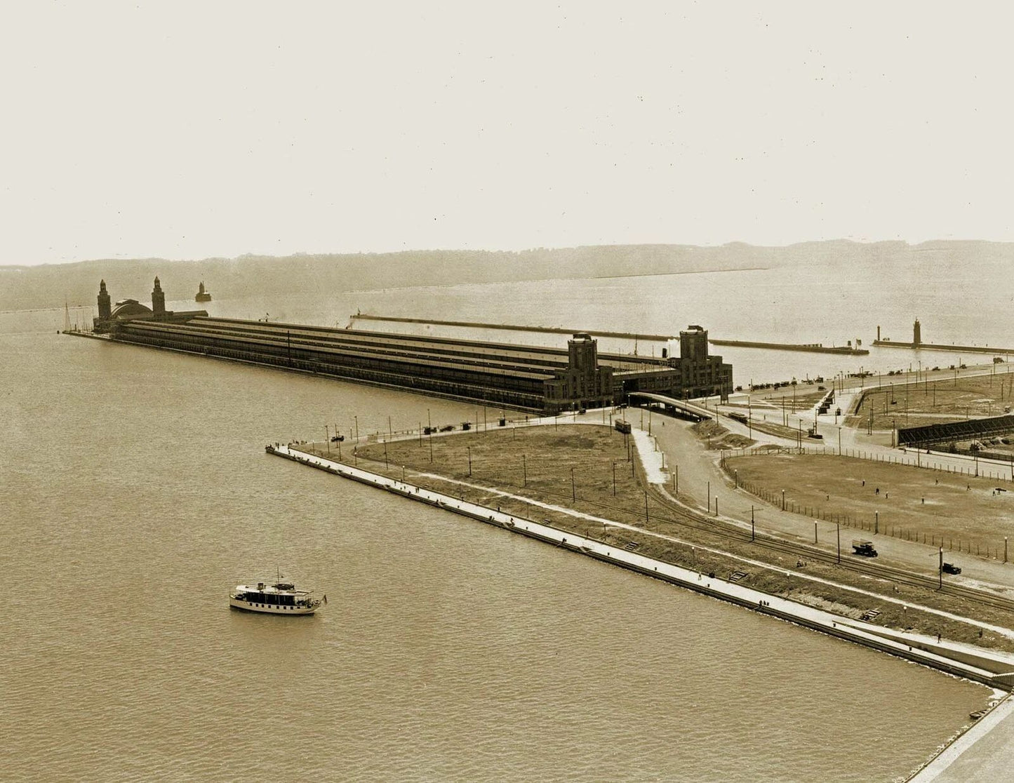 1925 Municipal Pier Chicago Illinois Old Vintage Photo Reprint