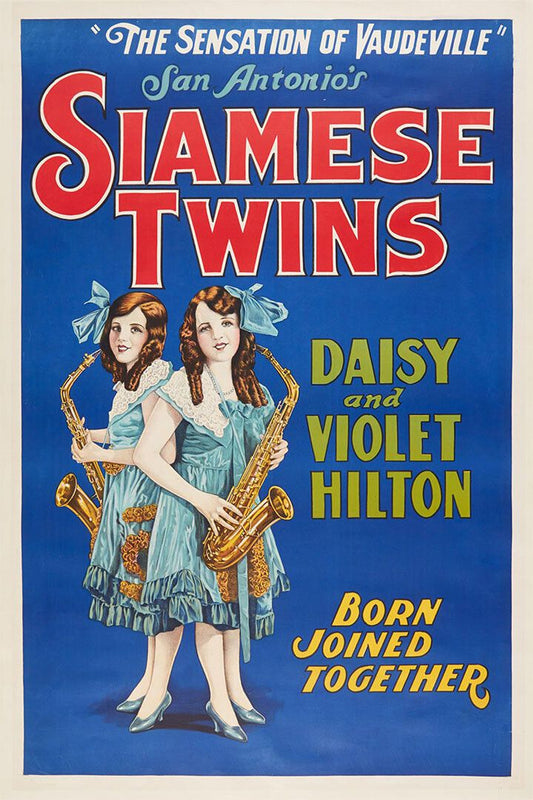1925 Siamese Twins The Hilton Sisters Vintage Vaudeville Wall Poster
