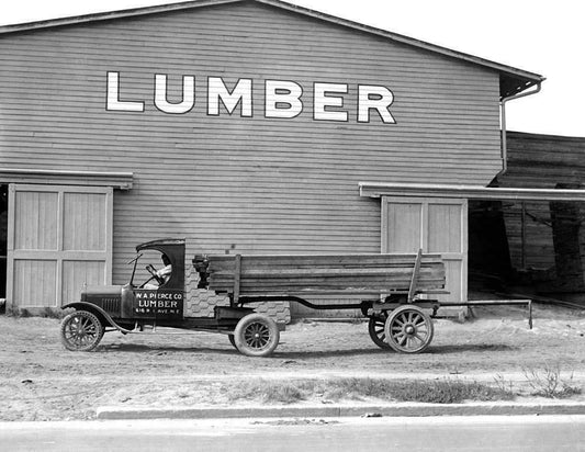 1925 Washington Pierce Lumber Truck Old Vintage Photo Reprint