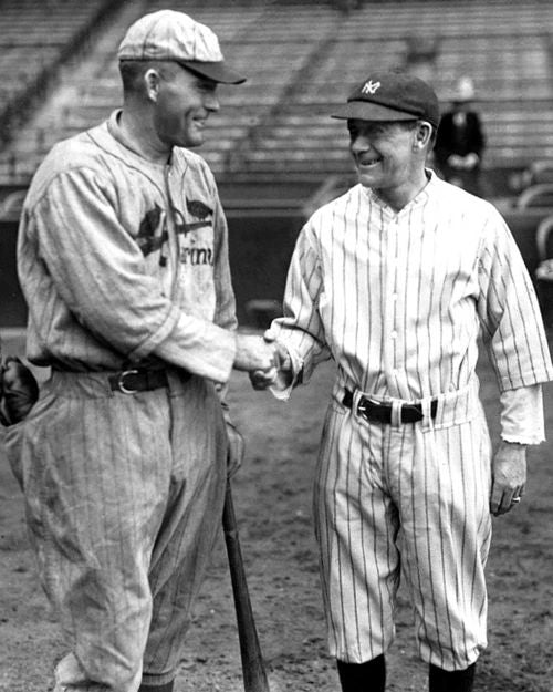 1926 Cardinals Rogers Hornsby And Yankees Miller Huggins Glossy Photo Print