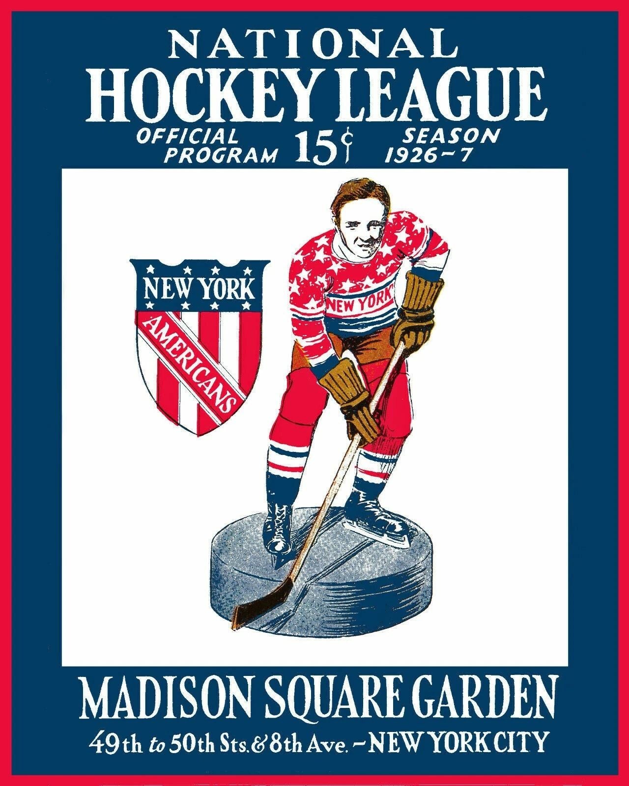 1926 New York Americans Keychain Hockey Nhl Picture Ny Madison Square Garden
