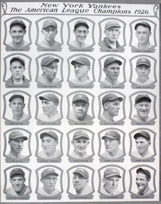 1926 New York Yankees Team Magnet Baseball Picture Ny Mlb Al League Champs