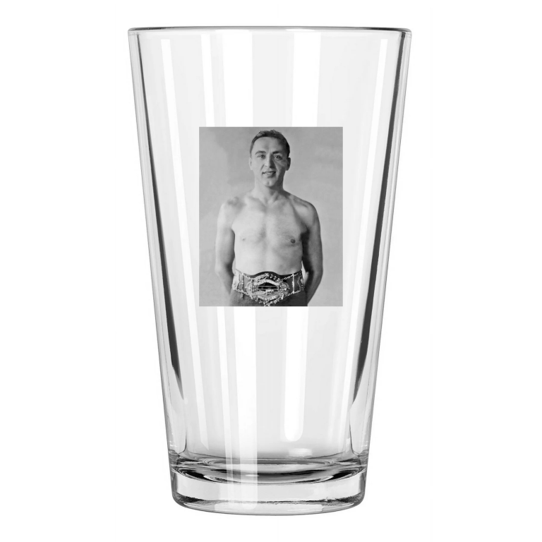 1926 Pro Wrestler Joe Stecher Heavyweight World Champion Pint Beer Glass