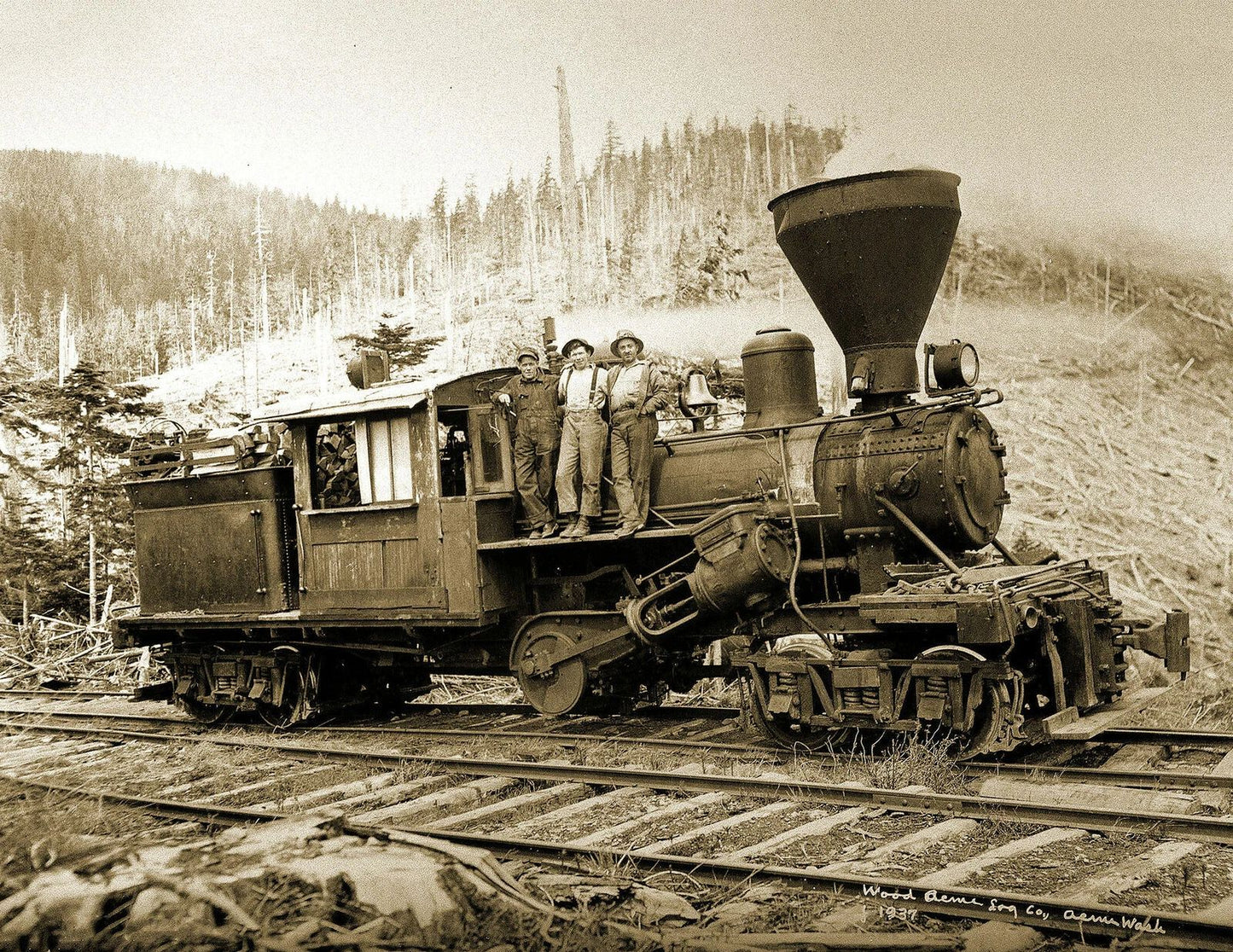 1927 Acme Logging Company Train Washington Vintage Old Magnet Reprint