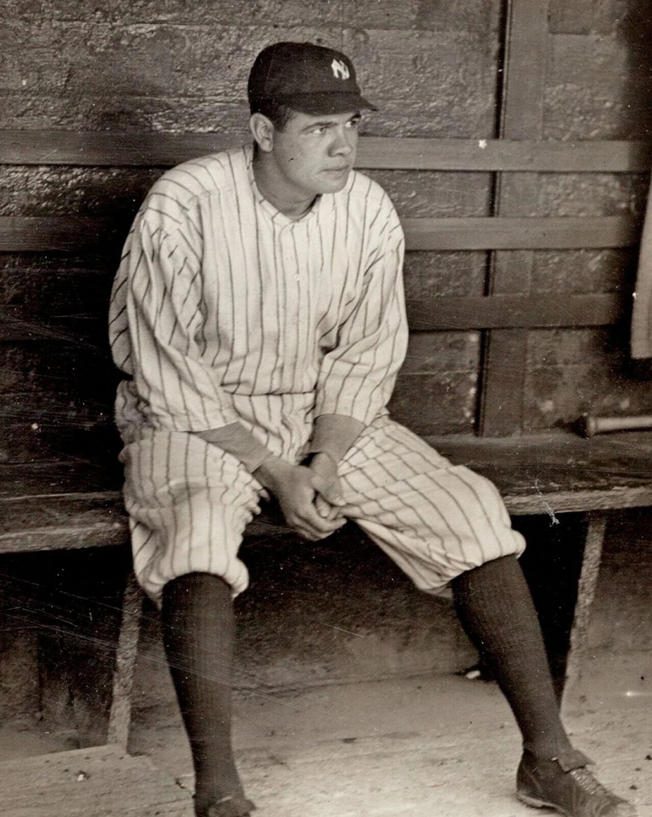 1927 Babe Ruth New York Yankees Dugout Classic Baseball Poster Photo