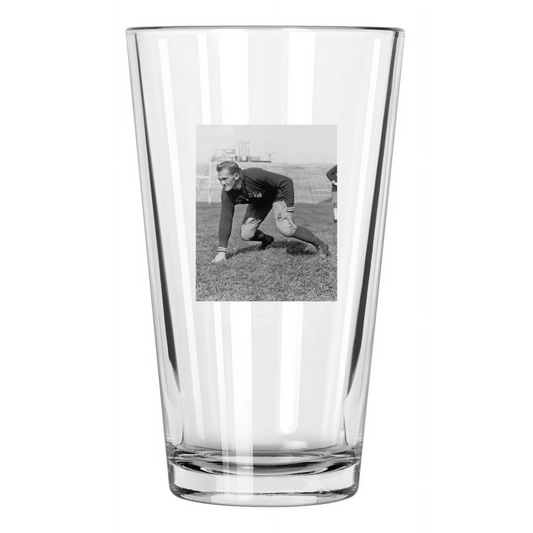 1927 Geneva College Cal Hubbard Photo Football Pint Beer Drinking Glass