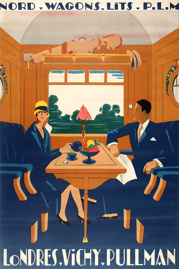 1927 Londresvichy Pullman Expressvintage Railway Travel Magnet