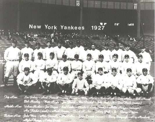1927 New York Yankees Team Photo Baseball Picture Ny With Names Mlb