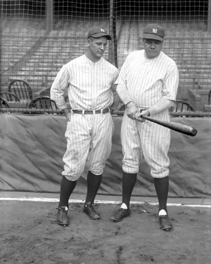 1927 New York Yankees Babe Ruth & Lou Gehrig Glossy Keychain Baseball Print