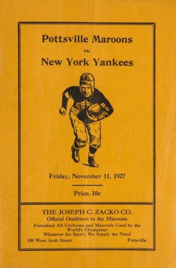 1927 Pottsville Maroons Vs New York Yankees Keychain Picture Football