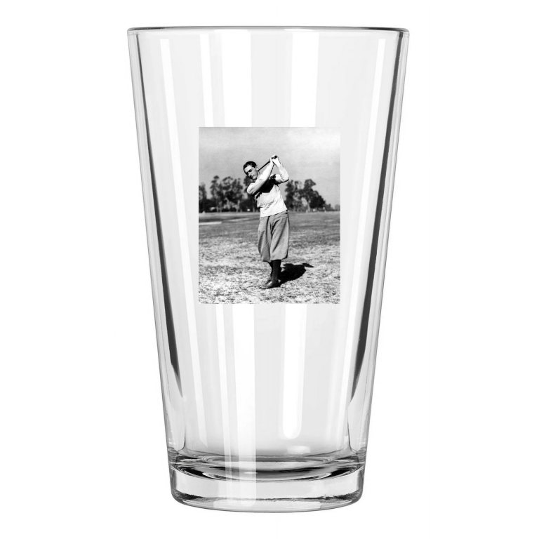 1927 Professional Golfer Tommy Armour Photo Golf Swing Pint Beer Drinking Glass