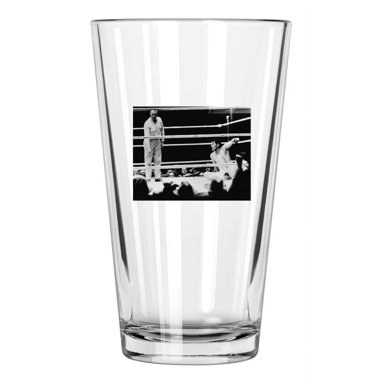 1927 Title Fight Gene Tunney Vs Jack Dempsey Long Count Pint Beer Drinking Glass