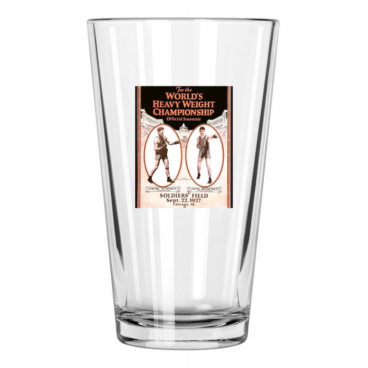 1927 Title Fight Gene Tunney Vs Jack Dempsey Photo Pint Beer Drinking Glass