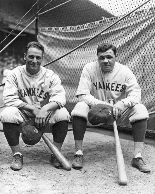 1927 Yankees Babe Ruth And Lou Gehrig Glossy Magnet New York Magnet