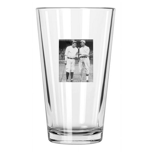 1927 Yankees Babe Ruth And Tigers Ty Cobbgraph Pint Beer Drinking Glass