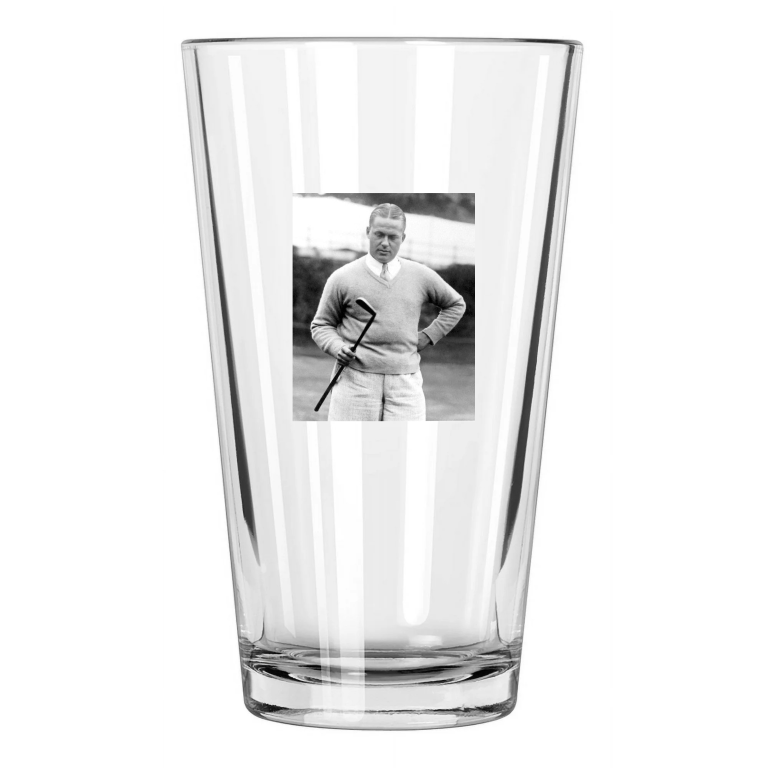 1928 Golf Legend Bobby Jones Photo Golfer Pint Beer Drinking Glass