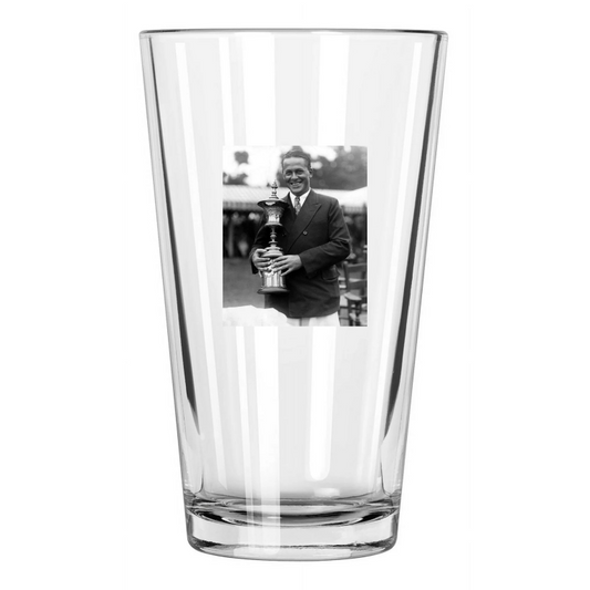 1928 Golfer Bobby Jones Photo Us Amateur Trophy Pint Beer Drinking Glass