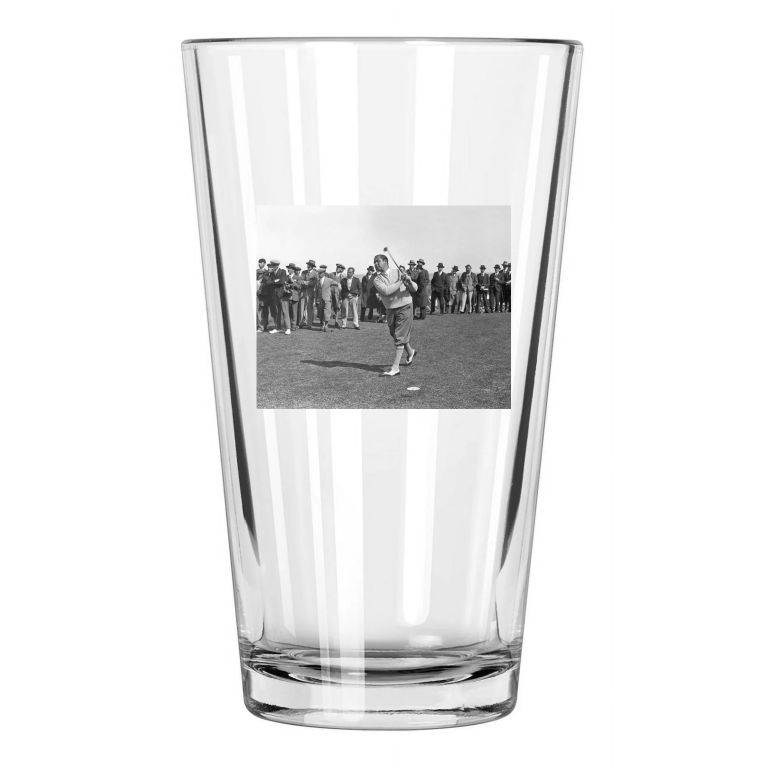 1928 Golfer Walter Hagen Photo Open Championship Golf Pint Beer Drinking Glass