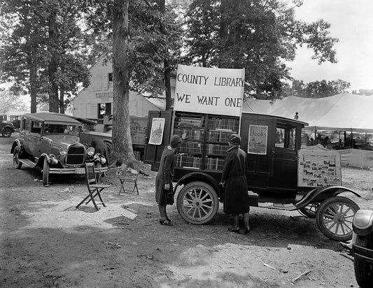 1928 Mobile Library Rockville Fair Maryland Vintage Old Photo Reprint