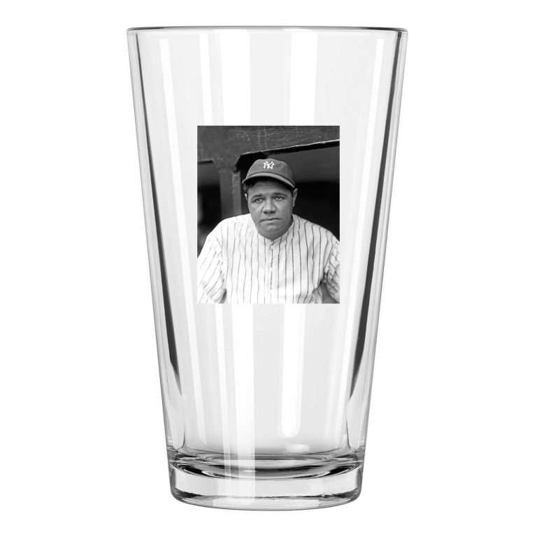 1928 New York Yankees Babe Ruth Photo Baseball Pint Beer Drinking Glass
