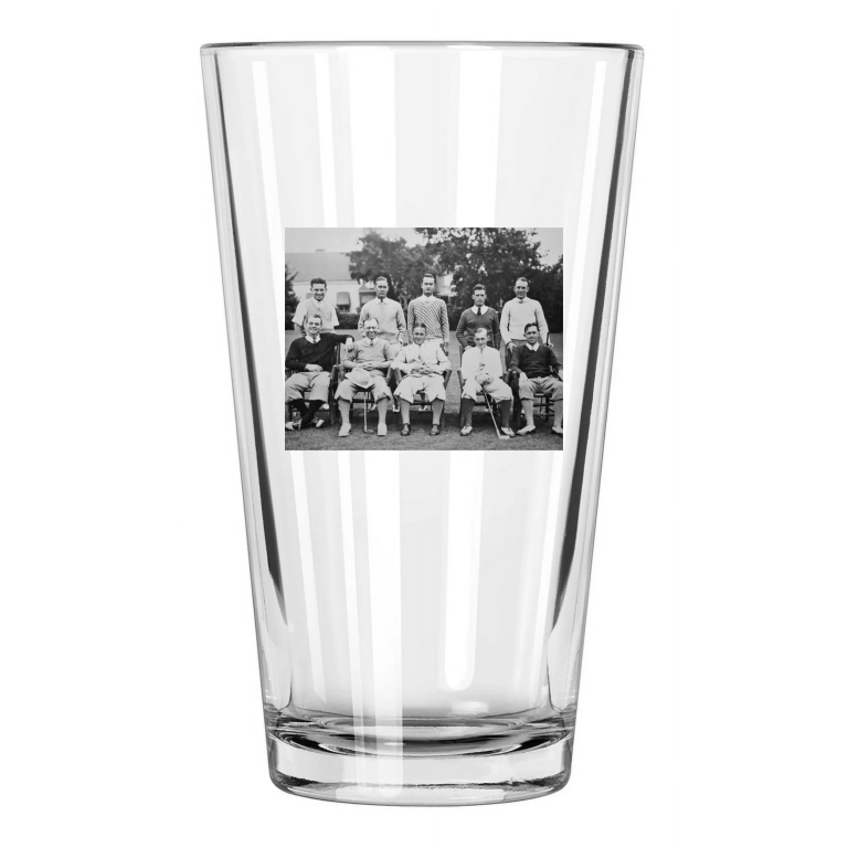 1928 U.S. Golfing Captain Bobby Jones Walker Cup Team Pint Beer Drinking Glass