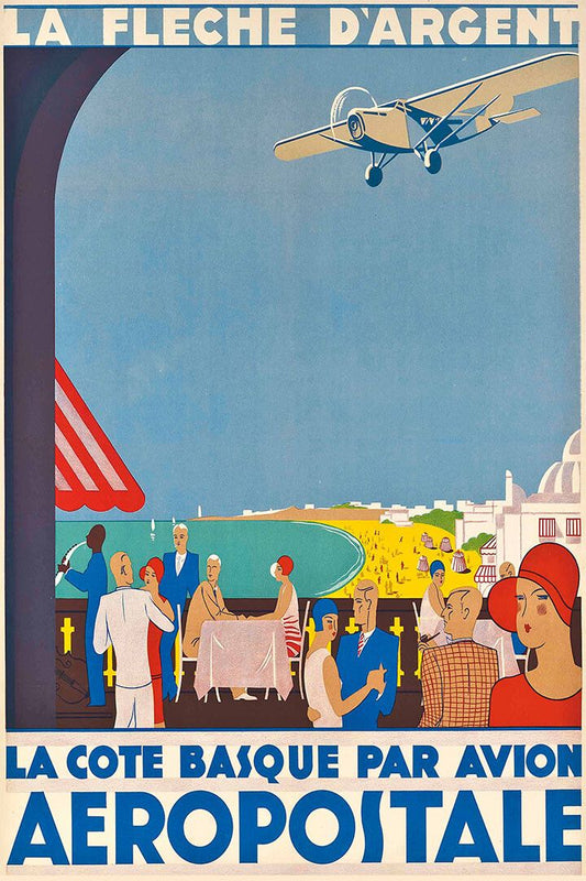 1929 Aeropostale Basque Coast Travel To Spain Vintage Magnet