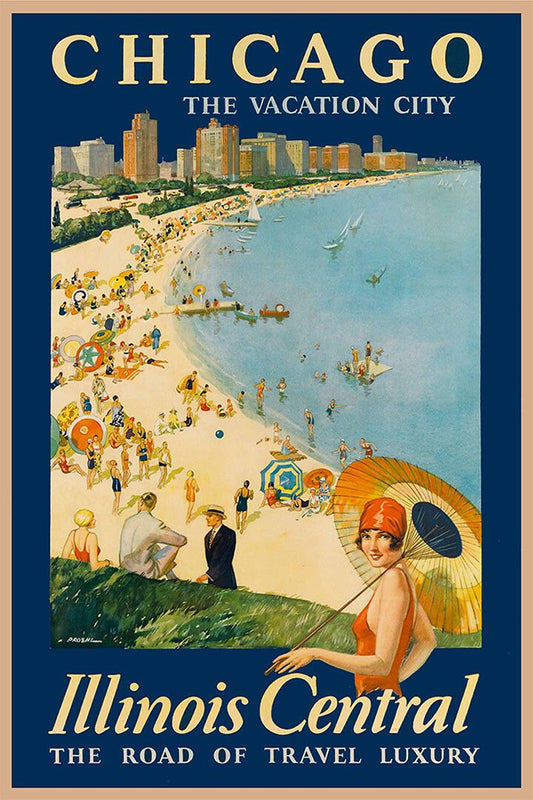 1929 Chicago The Vacation City Vintage Style Travel Jigsaw Puzzle
