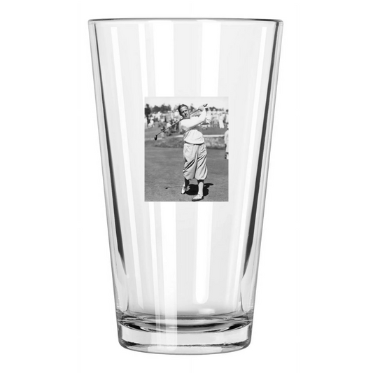 1929 Famous Golfer Bobby Jones Photo Golf Swing Pint Beer Drinking Glass