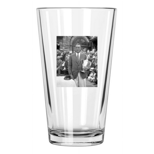 1929 Golfer Bobby Jones Photo Us Open Trophy Pint Beer Drinking Glass