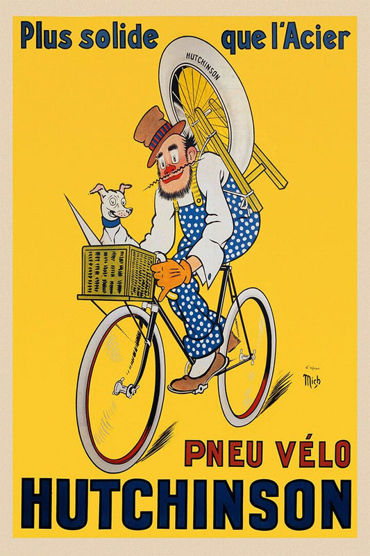 1929 Pneu Velo Hutchinson Bicycle Vintage Style Keychain
