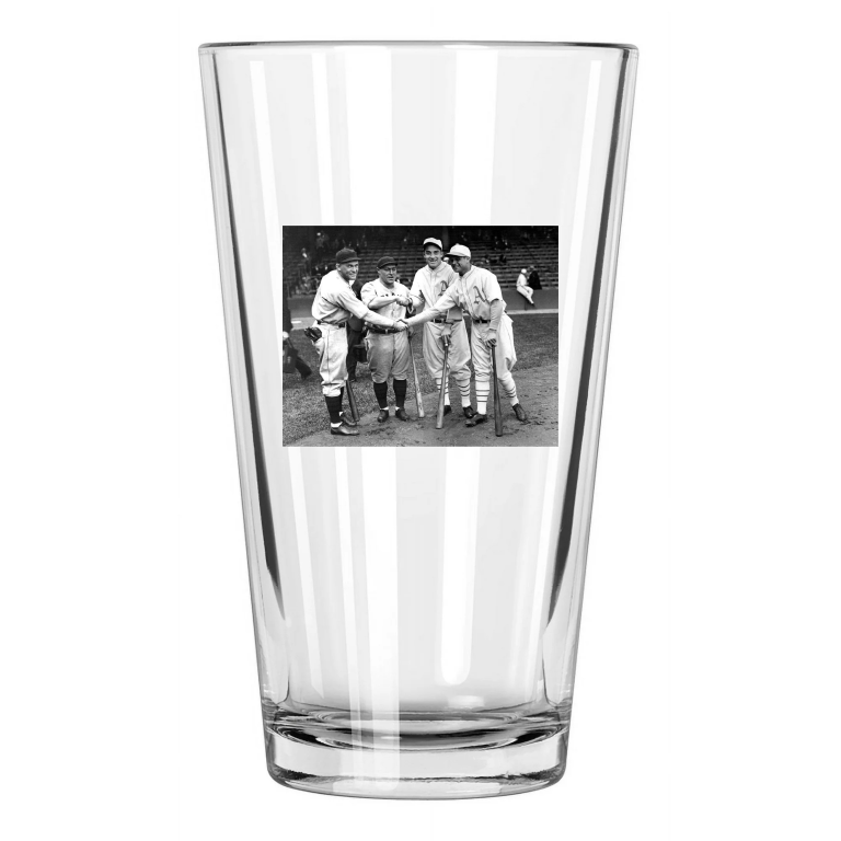 1929 World Series Cubs Rogers Hornsby Vs Athletics Jimmie Foxx Pint Beer Glass