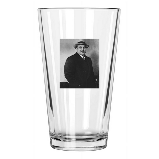 1930 American Gangster, Mobster Al Capone Criminal Mob Pint Beer Drinking Glass