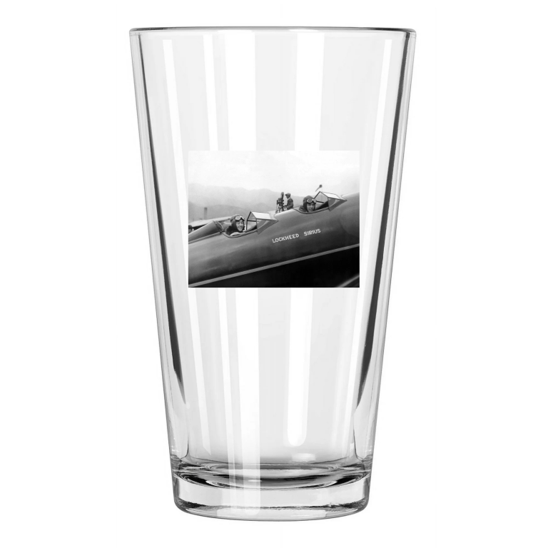 1930 Charles Lindbergh And Anne Morrow Photo Aviator Pint Beer Drinking Glass