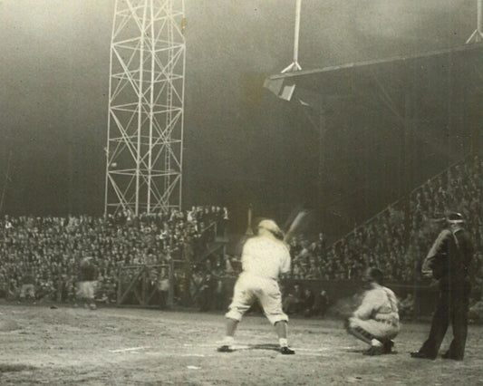 1930 Des Moines Demons Team Photo Baseball Western League Night Game