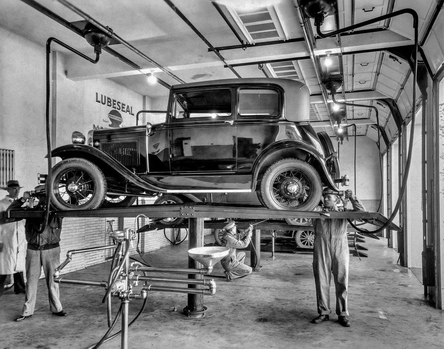 1930 Ford Model A Victoria On Lift Classic Car Vintage Poster Photo