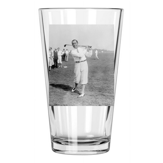 1930 Famous Golfer Walter Hagen Golf Photo 2 Pint Beer Drinking Glass