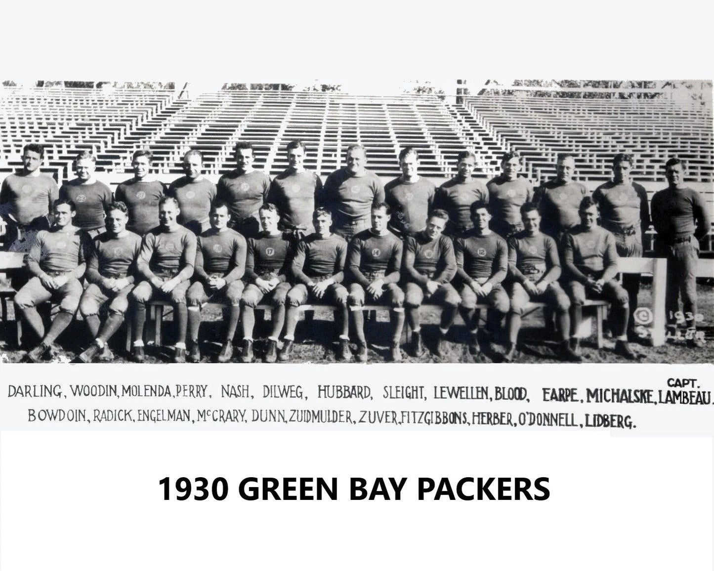 1930 Green Bay Packers Team Photo Football Nfl Picture World Champs