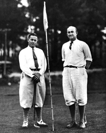 1930 Golfers Bobby Jones And Ty Cobb Glossy Keychain PGA Pin Flag Print