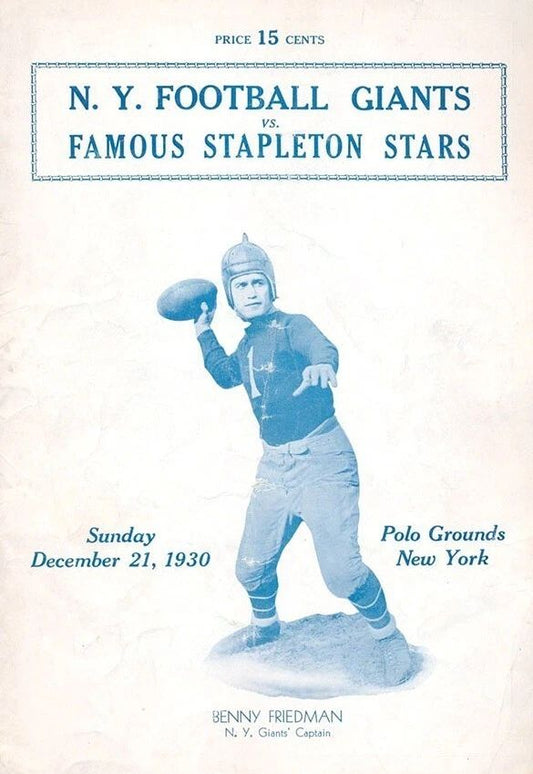1930 Ny Giants V Stapleton Stars Magnet Football Picture Wide Border