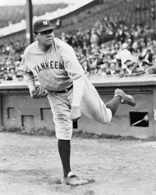 1930 New York Yankees Babe Ruth Magnet Glossy Baseball Print Pitching Magnet